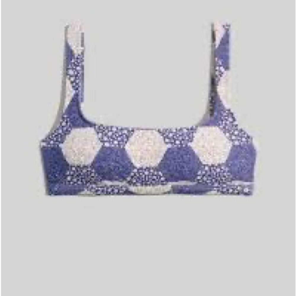 Madewell Second Wave Balconette Bikini Top in Patchwork Floral- XXL - NWT